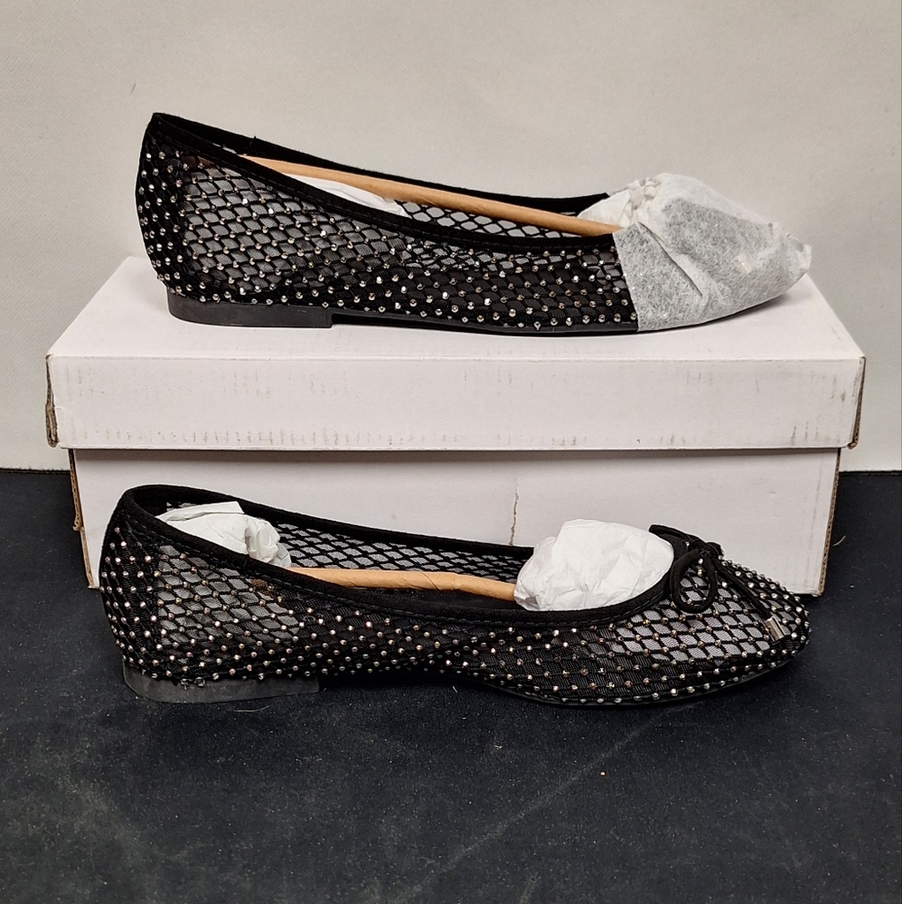 New BAMBOO Women's Rhinestone Mesh Bling Flats 7.5